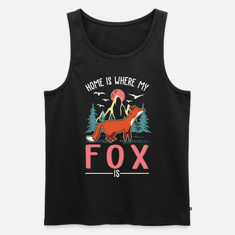 Fuchs Geschenk Rotfuchs - Männer Premium Bio Tank Top - Schwarz