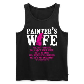 Femme peintre décoratrice en bâtiment - Débardeur bio Premium Homme - noir - Devant - Michal (187cm)
