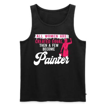 Peintre en bâtiment Décorateur Femme - Débardeur bio Premium Homme - noir - Devant - Michal (187cm)