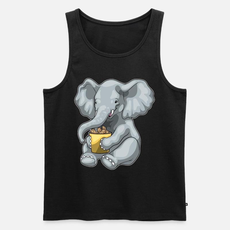 Elefant Erdnüsse - Männer Premium Bio Tank Top - Schwarz