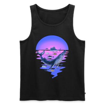 marine animals, marine mammals, fish, fish, ocean, fin - Men's Premium Organic Tank Top - black - Front - AI Model Male 178 light (178cm)