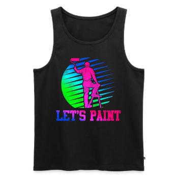House Painter Decorator Retro 80s - Men's Premium Organic Tank Top - black - Front - AI Model Male 178 light (178cm)