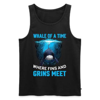 Wal einer Zeit, in der sich Flossen und Grinsen treffen - Männer Premium Bio Tank Top - Schwarz - Vorne - Michal (187cm)
