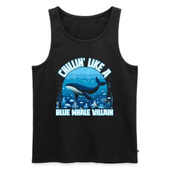 Chillen wie ein Blauwal-Bösewicht - Männer Premium Bio Tank Top - Schwarz - Vorne - Michal (187cm)