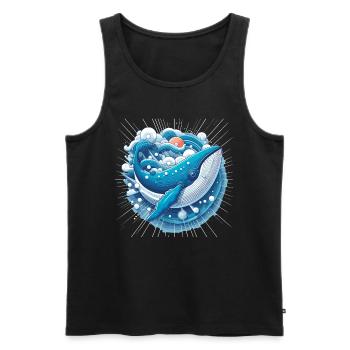 Blauwal - Männer Premium Bio Tank Top - Schwarz - Vorne - AI Model Male 178 light (178cm)