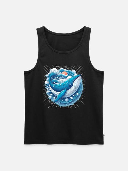 Blauwal - Männer Premium Bio Tank Top - Schwarz