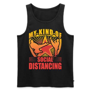 Meine Art von Social Distancing - Männer Premium Bio Tank Top - Schwarz - Vorne - Michal (187cm)