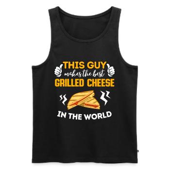 The Best Grilled Cheese Maker in the World Funny - Men's Premium Organic Tank Top - black - Front - Michal (187cm)