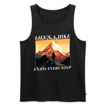 Adventure Hiking Retro Mountain Hiker Nature Outdo - Männer Premium Bio Tank Top - Schwarz - Vorne - Michal (187cm)