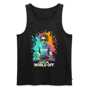 DJ Music On World Off Disc-Jockeys - Männer Premium Bio Tank Top - Schwarz - Vorne - Michal (187cm)