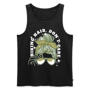 Funny Hiking Messy Bun Hiker Mountain Camping Adve - Männer Premium Bio Tank Top - Schwarz - Vorne - Michal (187cm)
