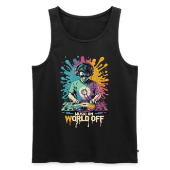 DJ Music On World Off Disc-Jockeys - Männer Premium Bio Tank Top - Schwarz - Vorne - Michal (187cm)