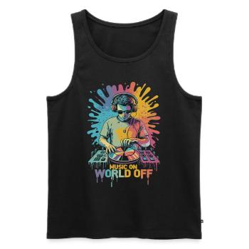 DJ Music On World Off Disc-Jockeys - Männer Premium Bio Tank Top - Schwarz - Vorne - Michal (187cm)