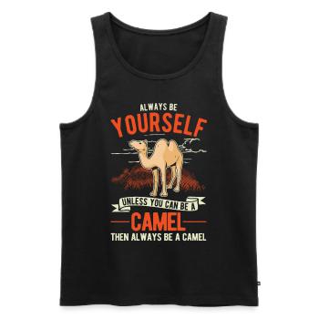 Always be yourself Camel Big Camel Camel - Men's Premium Organic Tank Top - black - Front - Michal (187cm)