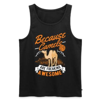 Because Camels are freaking awesome camel - Men's Premium Organic Tank Top - black - Front - AI Model Male 178 light (178cm)