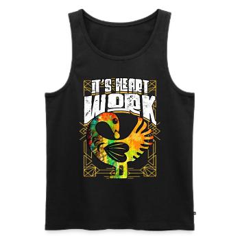 Sankofa Adinkra Ghana It's Heart Work - Männer Premium Bio Tank Top - Schwarz - Vorne - Michal (187cm)