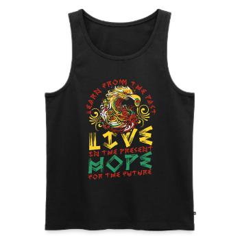 Symbole Sankofa Adinkra Ghana - Débardeur bio Premium Homme - noir - Devant - Michal (187cm)