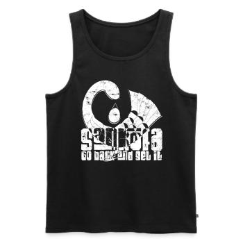Sankofa Go Back And Get It - Men's Premium Organic Tank Top - black - Front - Michal (187cm)