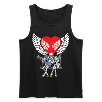 Romance Valentine's Day Love Skeleton Valentine Heart - Men's Premium Organic Tank Top - black - Front - AI Model Male 178 light (178cm)