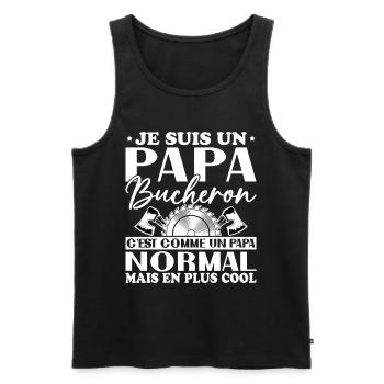 Lumberjack Dad is like a normal dad - Men's Premium Organic Tank Top - black - Front - Michal (187cm)