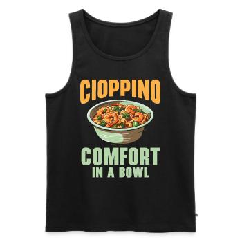 Cioppino Lover Foodie Nourriture Mer Américaine - Débardeur bio Premium Homme - noir - Devant - Michal (187cm)