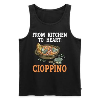 Cioppino Lover Foodie Nourriture Mer Américaine - Débardeur bio Premium Homme - noir - Devant - Michal (187cm)