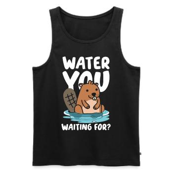 Water You Waiting For Biber - Männer Premium Bio Tank Top - Schwarz - Vorne - Michal (187cm)