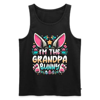 Je suis le grand-père lapin - Débardeur bio Premium Homme - noir - Devant - AI Model Male 178 light (178cm)