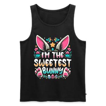 Je suis le lapin le plus doux - Débardeur bio Premium Homme - noir - Devant - AI Model Male 178 light (178cm)