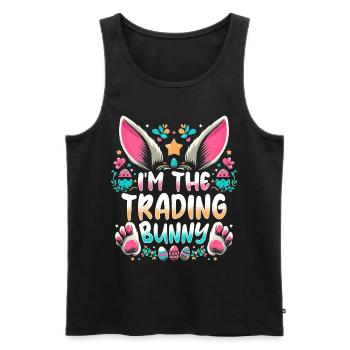 Je suis le lapin commercial - Débardeur bio Premium Homme - noir - Devant - AI Model Male 178 light (178cm)