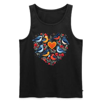 Birds Heart Shape Birdwatching Birding Birder - Männer Premium Bio Tank Top - Schwarz - Vorne - Michal (187cm)