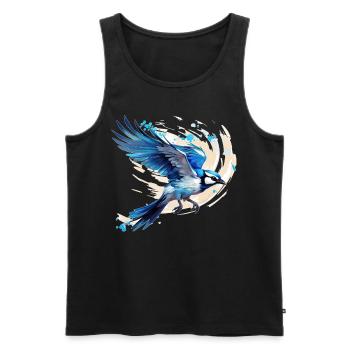 Blue Jay Bird Watching Vintage Birding Birdwatcher - Männer Premium Bio Tank Top - Schwarz - Vorne - Michal (187cm)