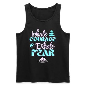 Inspirez le courage, expirez la peur - Zen Inspiration - Débardeur bio Premium Homme - noir - Devant - Michal (187cm)
