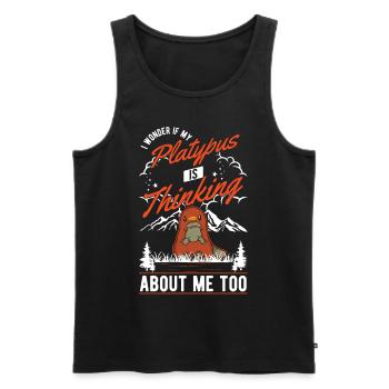Platypus Saying Platypus - Men's Premium Organic Tank Top - black - Front - Michal (187cm)