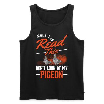 Pigeon Cadeau Pigeon Pigeon Pigeon Voyageur - Débardeur bio Premium Homme - noir - Devant - Michal (187cm)