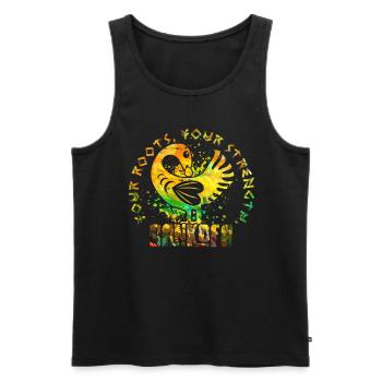 Sankofa Your Roots Your Strength - Männer Premium Bio Tank Top - Schwarz - Vorne - AI Model Male 178 light (178cm)