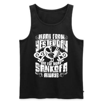 Symbole Sankofa Adinkra Ghana - Débardeur bio Premium Homme - noir - Devant - Michal (187cm)