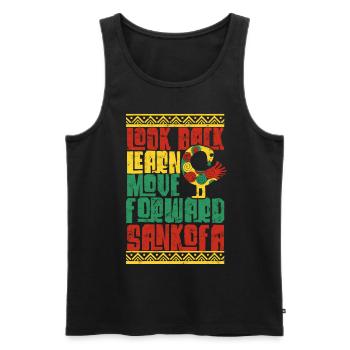 Symbole de Sankofa, Adinkra, Ghana - Débardeur bio Premium Homme - noir - Devant - Michal (187cm)
