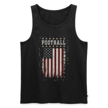FOOTBALL AMÉRICAIN Amérique USA Grunge drapeau - Débardeur bio Premium Homme - noir - Devant - AI Model Male 178 light (178cm)
