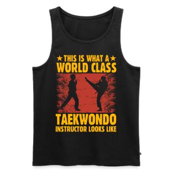 C’est ce qu’est un instructeur de taekwondo de classe mondiale - Débardeur bio Premium Homme - noir - Devant - Michal (187cm)