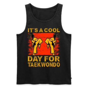 It's a cool day for Taekwondo - Men's Premium Organic Tank Top - black - Front - Michal (187cm)