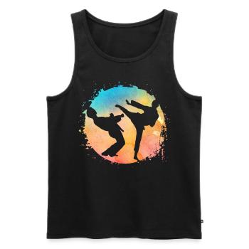 Taekwondo - Men's Premium Organic Tank Top - black - Front - Michal (187cm)