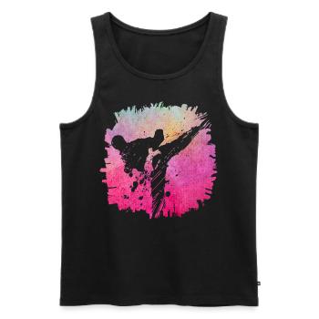 Taekwondo - Men's Premium Organic Tank Top - black - Front - Michal (187cm)