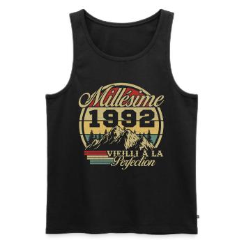Vintage 1992, Vintage 1992 Birthday Gift - Men's Premium Organic Tank Top - black - Front - AI Model Male 178 light (178cm)