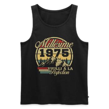 Jahrgang 1975, Jahrgang 1975 Geburtstagsgeschenk - Männer Premium Bio Tank Top - Schwarz - Vorne - Michal (187cm)