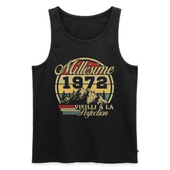 Vintage 1972, Vintage 1972 Birthday Gift - Men's Premium Organic Tank Top - black - Front - AI Model Male 178 light (178cm)