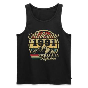 Vintage 1991, Vintage 1991 Birthday Gift - Men's Premium Organic Tank Top - black - Front - Michal (187cm)