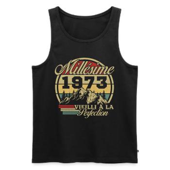 Vintage 1973, Vintage 1973 Birthday Gift - Men's Premium Organic Tank Top - black - Front - Michal (187cm)