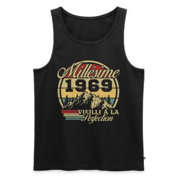 Vintage 1969, Vintage 1969 Birthday Gift - Men's Premium Organic Tank Top - black - Front - AI Model Male 178 light (178cm)