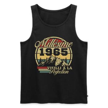 Vintage 1965, Vintage 1965 Birthday Gift - Men's Premium Organic Tank Top - black - Front - Michal (187cm)